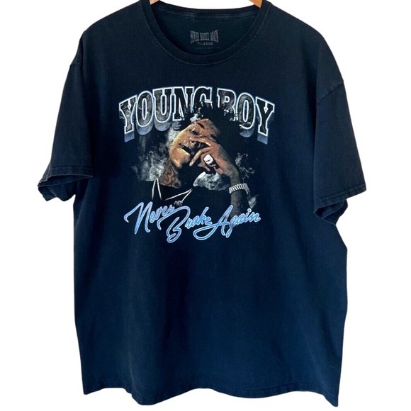 NBA YoungBoy Never Broke Again Smoke Rap T Shirt XL - Picture 1 of 4
